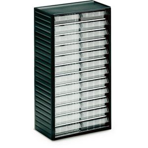 Treston Kleinteilemagazin 552-3, aus Kunststoff, für Wandmontage, 31 x 55 x 18cm, 24 Schubladen
