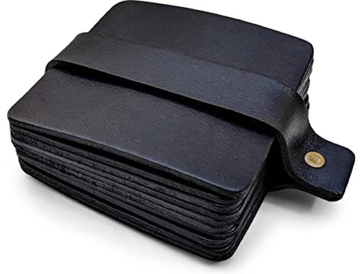 Brute Strength – Volnerf leren onderzetters – Zwart – Vierkant – 10 stuks