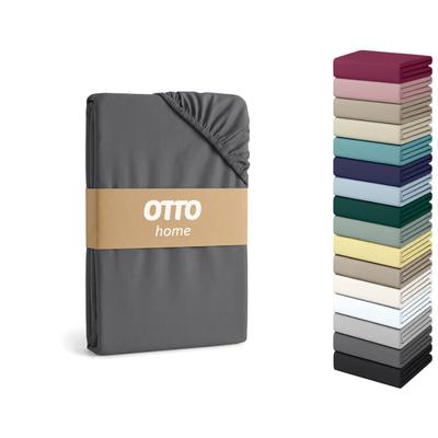 Spannbettlaken OTTO HOME "Physalis Basic und PREMIUM Qualität, 100% Baumwolle, Jersey und Biber", grau (anthrazit), B:140cm L:200cm, Biber, Obermaterial: 100% Baumwolle, Bettlaken, Spannbettlaken, Bettlaken für Matratzen bis 18 cm Höhe,...