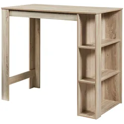 En.Casa, Bartisch, Bartisch Danderyd 120x60x106 cm mit 3 Ablagefächern Eicheoptik (120 x 60 x 105.50 cm, 120 x 60 x 105.50 cm)