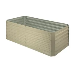 Blumfeldt High Grow Straight Hochbeet 180x60x90cm 970l Stahl verzinkt BeigeCreme