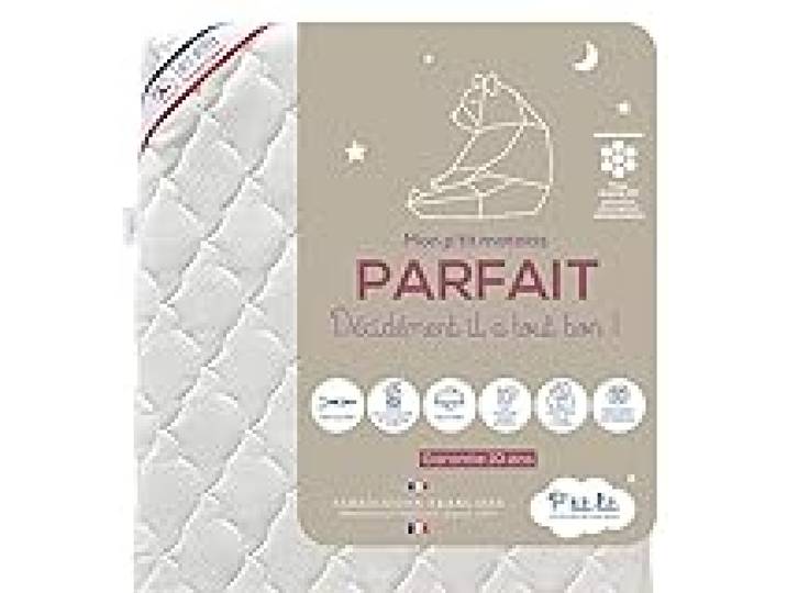 P'TIT LIT - Matelas Bébé Parfait - 60x120 cm - 2 Faces : Ultra Respirant l'Été/Chaud et Douillet l'hiver - Anti Acarien - Déhoussable - Oeko Tex® - Fabrication Française