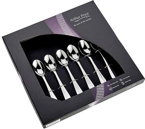 Arthur Price Classic Rattail Set of 6 Teaspoons