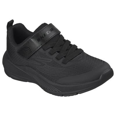 Sneaker SKECHERS "MICROSPEC ADVANCE", Mädchen, Gr. 30, schwarz, Lederimitat, Textil, unifarben, Schuhe Sneaker, Klettschuh in cooler Farbkombination, Größenschablone zum Download