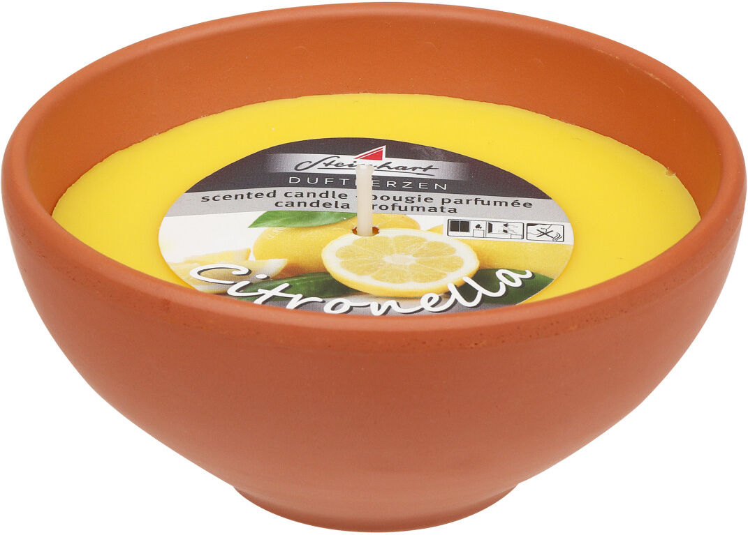 Steinhart Kerzen Steinhart Duftkerze in Terrakottaschale Citronella Ø 10 x 5 cm gelb