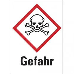 König Werbeanlagen Dreifke® Gefahrstoffetiketten - Totenkopf (GHS06) Signalwor - 20x29 mm Folie selbstklebend