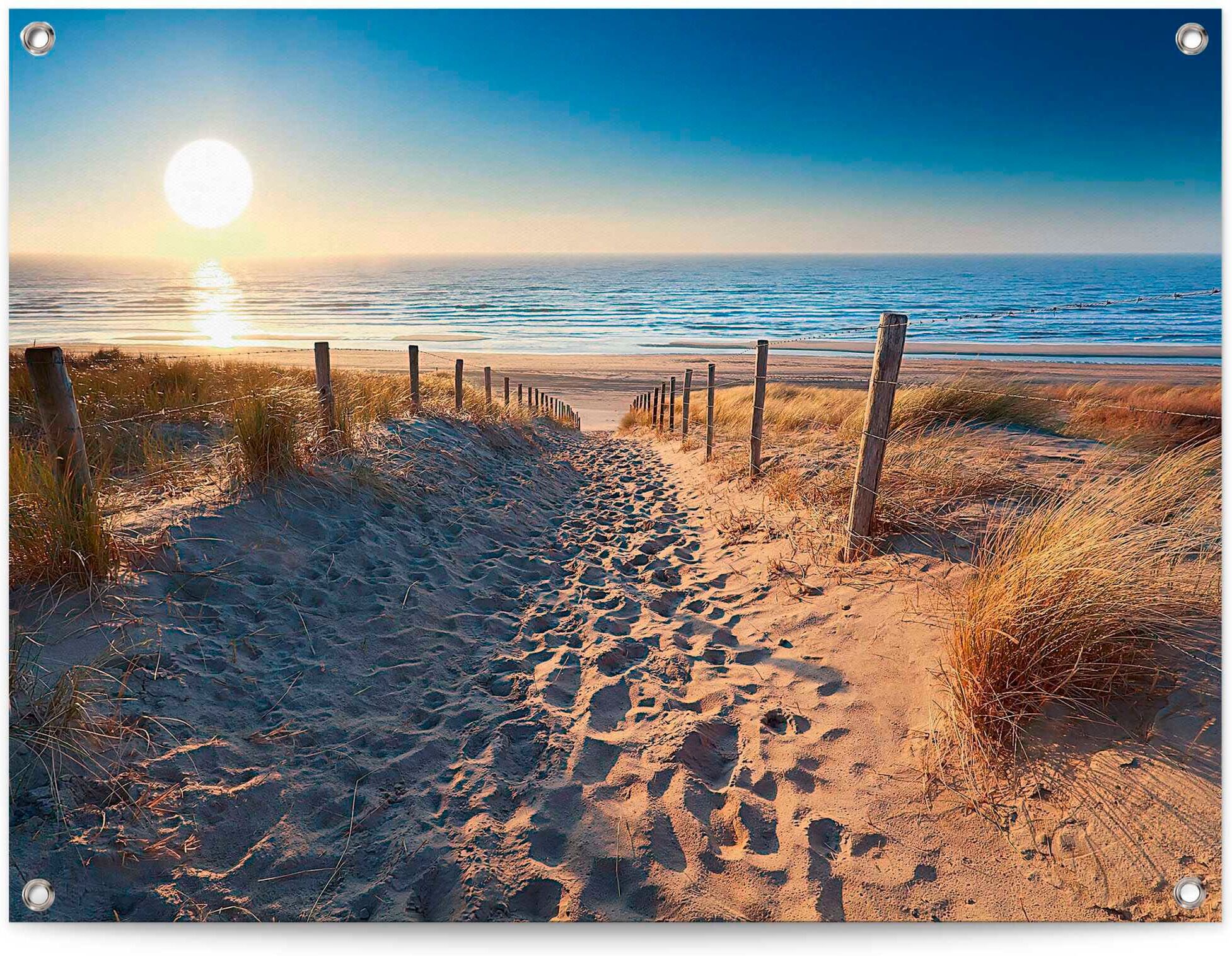 Reinders! Poster REINDERS "Dünenweg zum Meer", blau (farbe bild(er): blau), B:80cm H:60cm T:0,1cm, Leinwand, Bilder, Poster farbe bild(er): blau B/H/T: 80cm x 60cm x 0,1cm