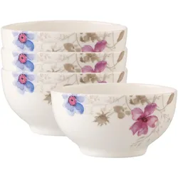 Villeroy & Boch Multipack Mariefleur Gris Basic French-Bol - 4 Stück, Schüssel + Schale, Mehrfarbig