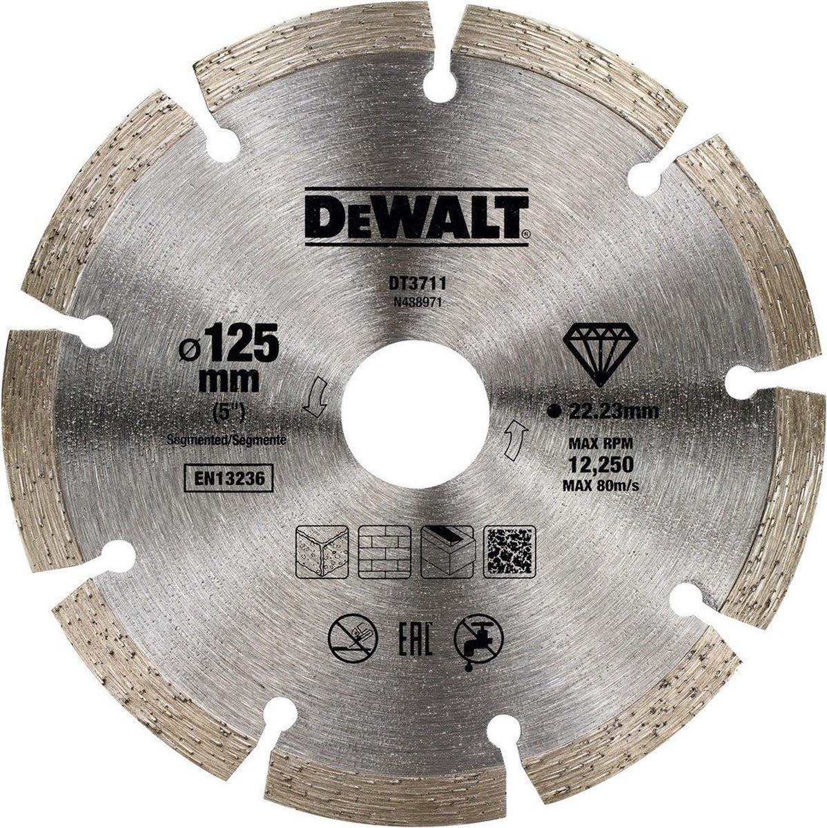 DeWalt DT3711-QZ Diamantzaagblad 125mm Segment voor Beton