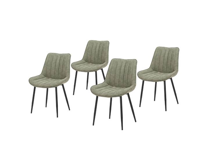 Polsterstuhl Vinni 53 x 81 x 60cm 4er Set Grün/Helles Olivgrün