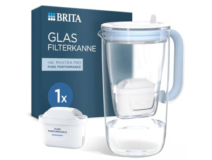 BRITA MAXTRA Glas-Wasserfilter-Kanne, 1x Pure Performance Kartusche
