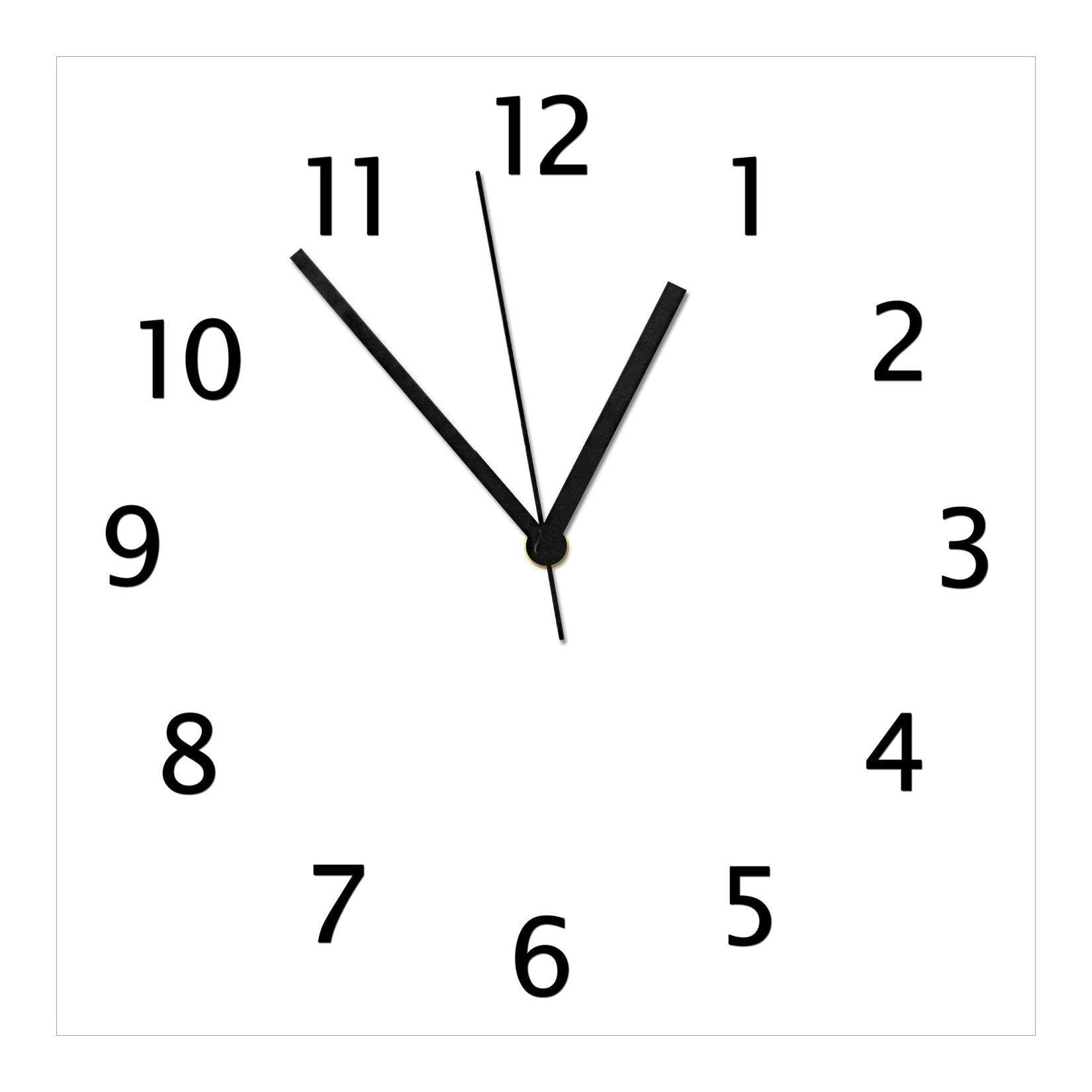 Wallario Uhr 20 x 20 cm, weiße Zeiger Weiß