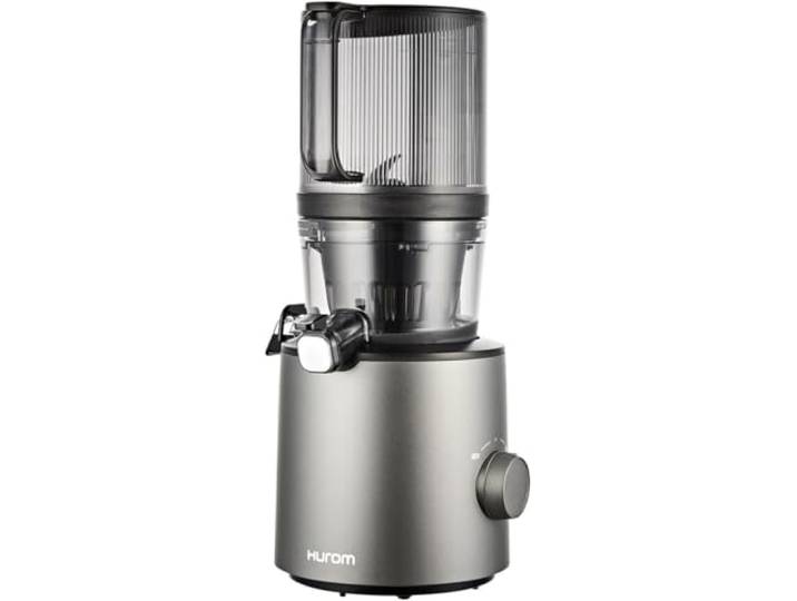 HUROM Entsafter Gemüse und Obst Slow Juicer H201 Kaltpressung Leiser Motor Leicht zu Reinigen Intelligentes Zifferblatt 2L Mega-Trichter BPA-frei (Titan)