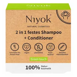 80g Niyok 2 in 1 festes Shampoo + Conditioner - Green touch