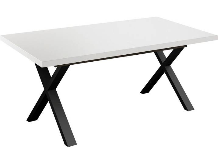Mäusbacher Esstisch, Metallgestell in X-Form, ausziehbar