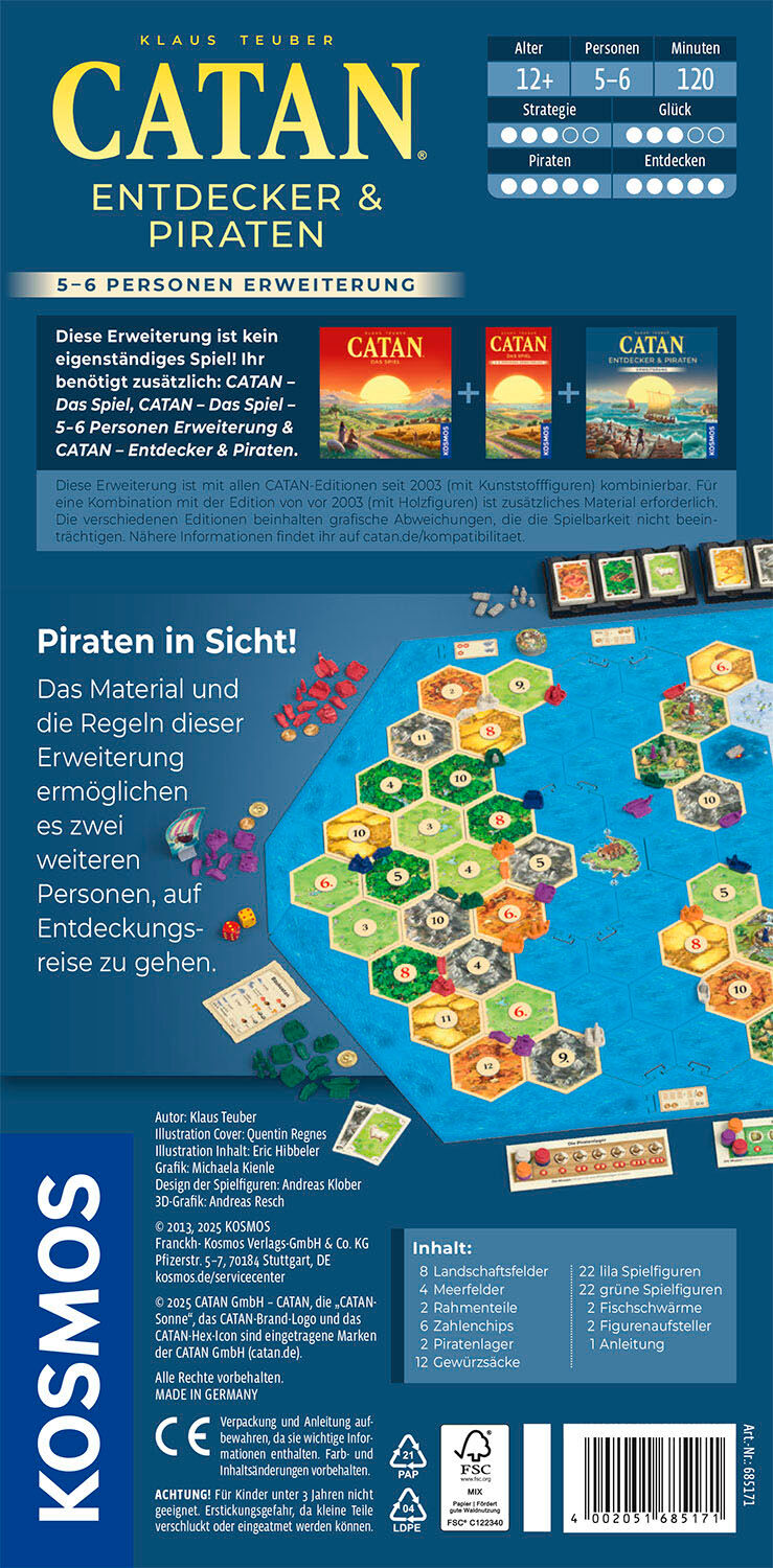 Spiel KOSMOS "CATAN Entdecker & Piraten", bunt, Spiele, Kinder, Spiel, Made in Germany