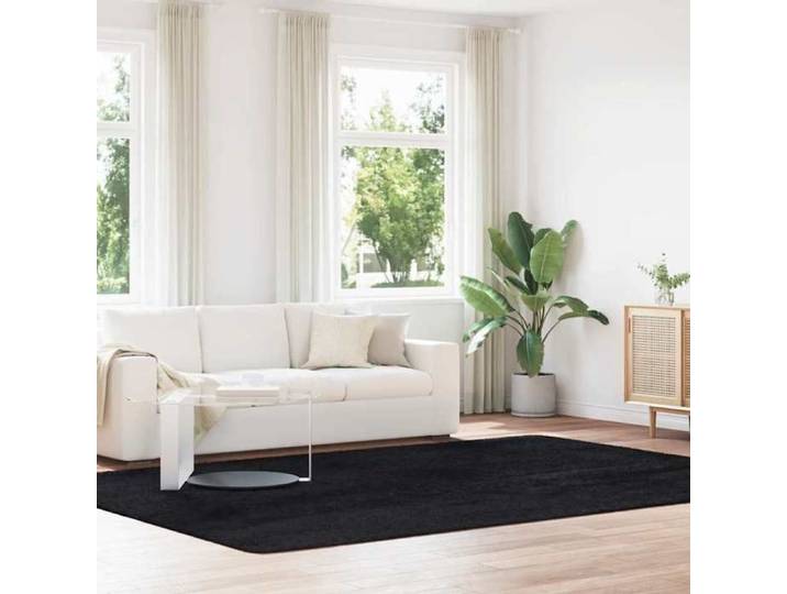 Tapis shaggy à poils longs noir 240x340 cm polyester tapis tapis de chambre tapis moderne tapis de salon tapis 4102854