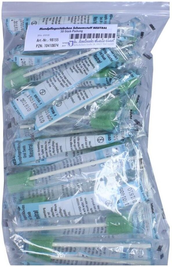 Mundpflegestäbchen Schaumstoff neutral 50stk