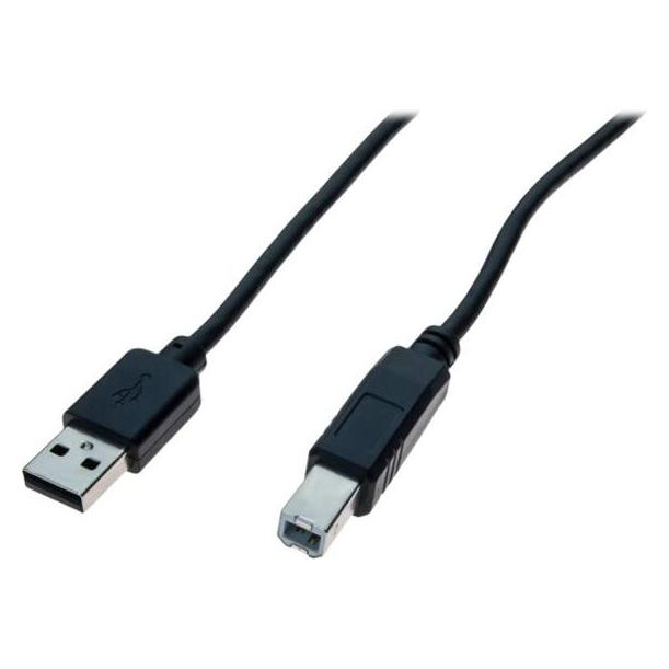Exertis Connect USB 2.0 High Speed Kabel, USB St. A/ USB St. B, schwarz, 5,0 M (5 m, USB 2.0) (352451)