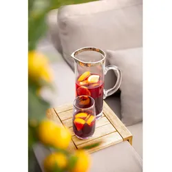 Platinum Glaskrug 1,5l mit Platinumrand
