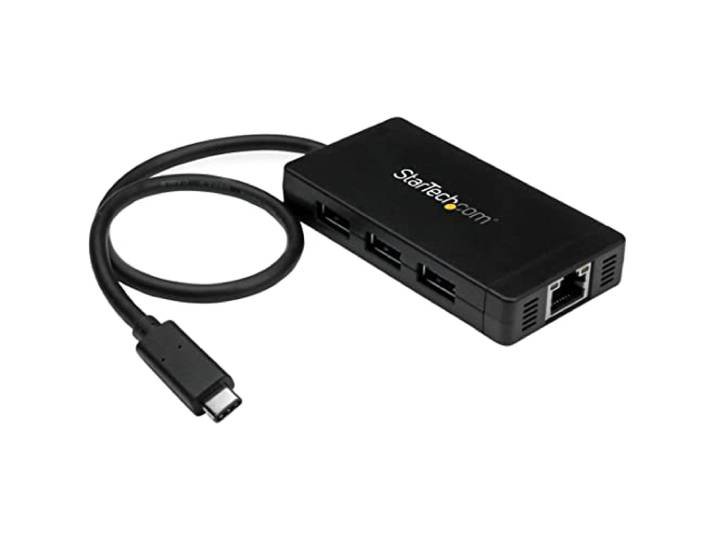 StarTech.com 3 poorts USB C naar USB-A hub met Gigabit Ethernet - USB-C naar 3x USB-A - USB 3.0 (5Gbps) - Inclusief voedingsadapter
