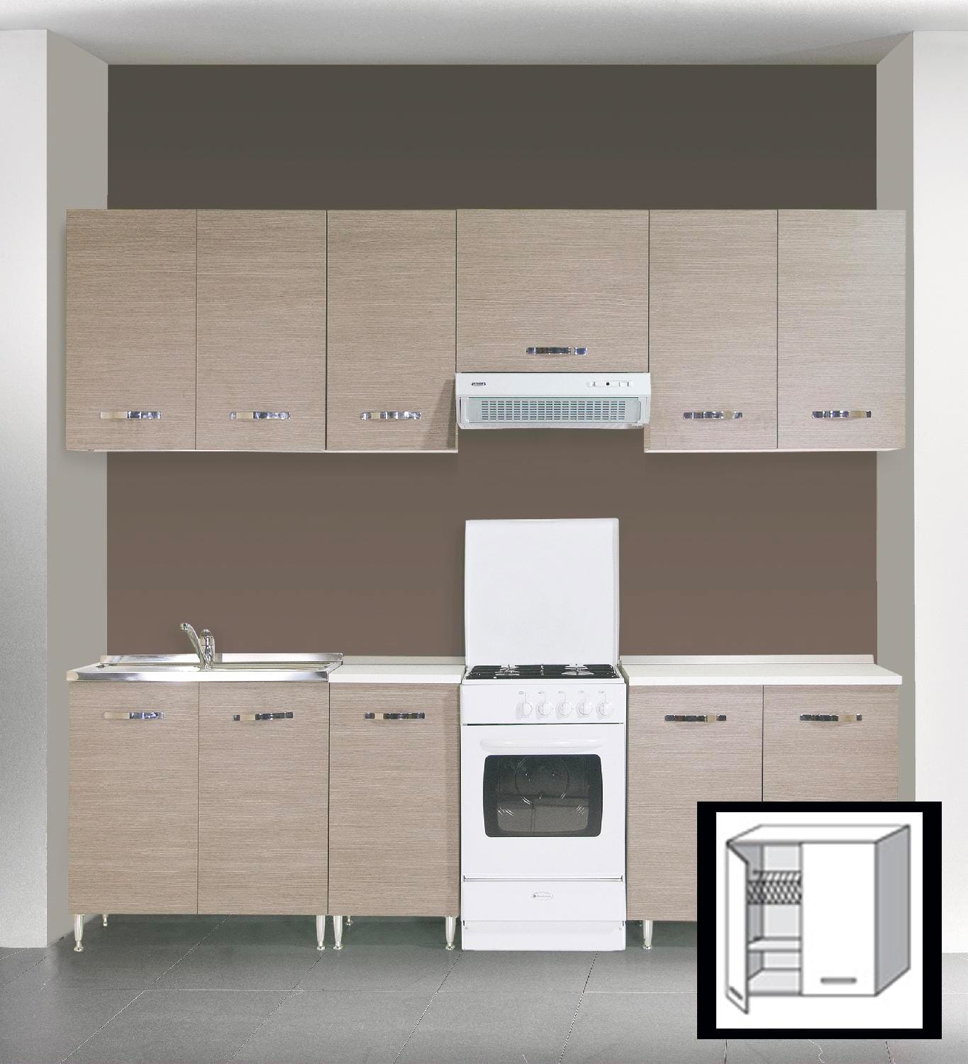 azur line Lgc80kit Pensile Mobile Scolapiatti 2 Ante 80x30x72h Cm Colore Larice - Lgc80kit