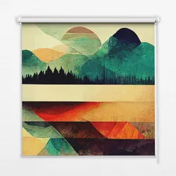 INNENROLLO - Fensterrollo - Rollo - 80x180 cm - Abstrakte Berge