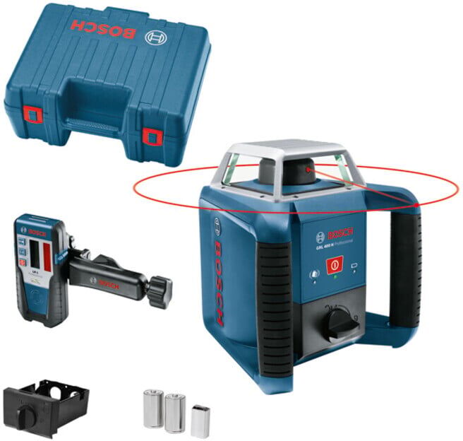 BOSCH Laser rotatif GRL 400 H avec récepteur laser LR 1 et mallette de transport (0601061800)