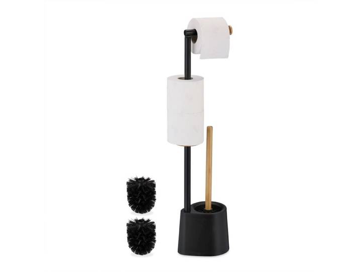 Relaxdays Toiletaccessoires set bamboe & rvs