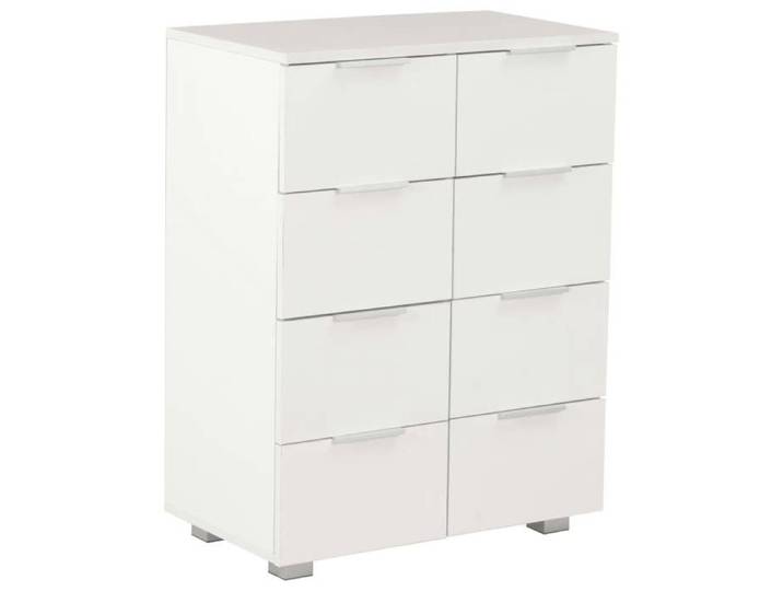 Blanc Commode salon/BUFEET - CLARENCE - Avec rangement - Blanc brillant 60x35x80 cm - Bois d'ingénierie LV699