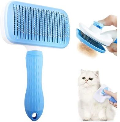 Inspire Curations Premium Long Hair Dog Hair Remover Brush Professional Pet Grooming & Fur Care Tool For Cats & Dogs square Blue