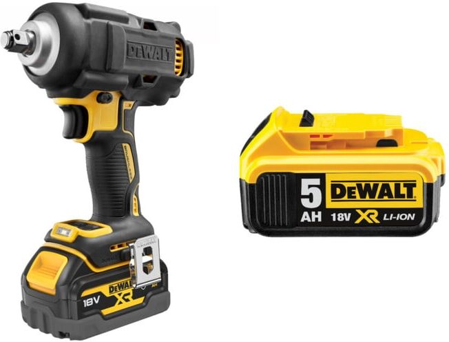 Set DeWalt 18V XR Akku-Schlagschrauber, 1/2 + DeWalt 18,0V / 5,0 Ah Ersatz-Akku