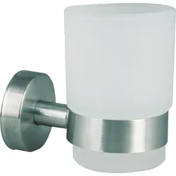 Becher AXIAL Glas satiniert, Edelstahl matt inkl. Befestig.