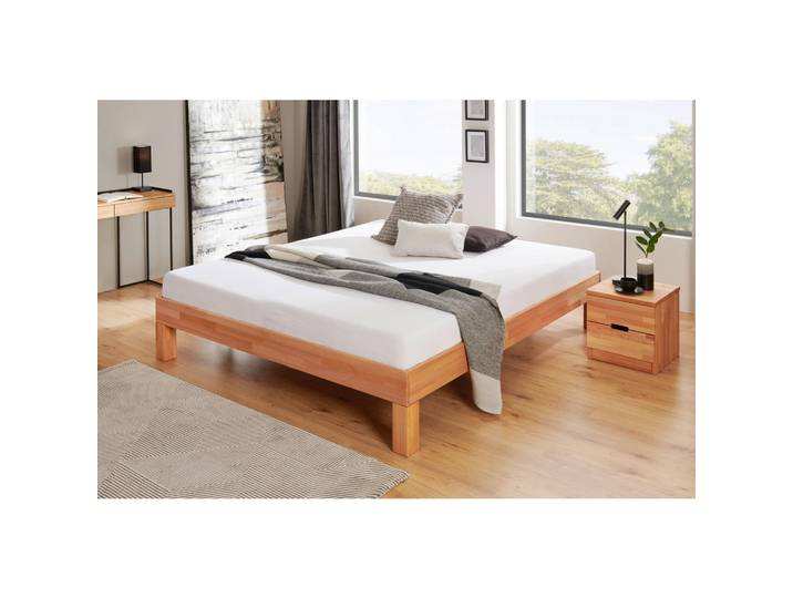 Mid.you Futonbett, Kernbuche, Holz, Kernbuche, massiv, 200x220 cm, für Rollrost geeignet, für Lattenrost geeignet, Schlafzimmer, Bett, Doppelbetten
