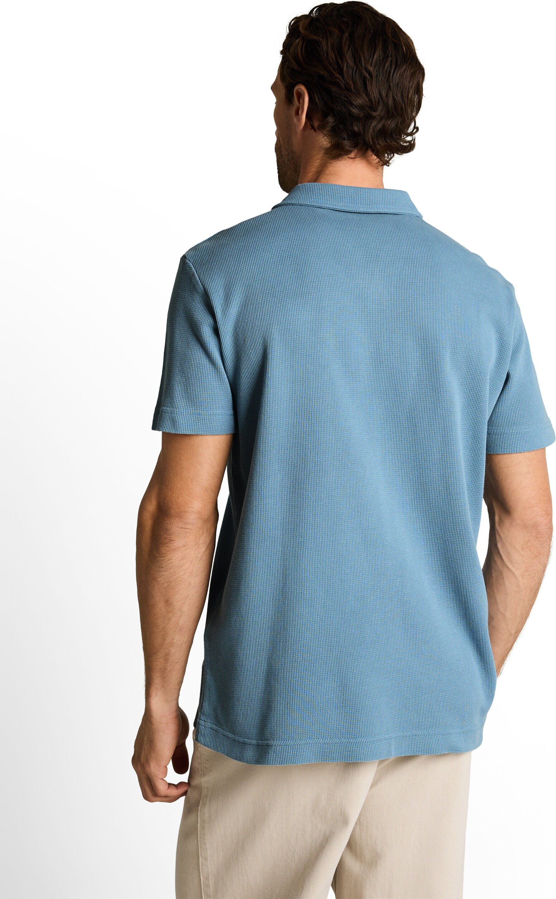 Poloshirt TOM TAILOR, Herren, Gr. M, blau (mountain spring blau), Single Jersey, Obermaterial: 60% Baumwolle, 40% Polyester, unifarben, regular fit normal, ohne Ausschnitt, Shirts Poloshirt, mit Logo Stickerei mountain spring blau M
