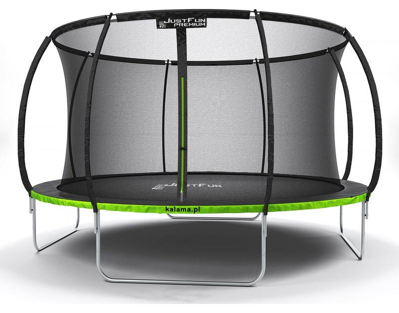 Trampolin, 374 cm Durchmesser, mit Sicherheitsnetz, wasser- und UV-beständigem Sprungtuch und einer maximalen Belastbarkeit von 300 kg, für den Außenbereich