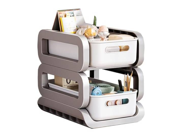 ROHCGHC Rollwagen, Wagen mit Rädern schmale Räume Küche Bad Waschküche(Grey,2 Tier No Wheels)