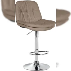 CLP Barhocker Laurel Stoff taupe/Metall in Chromoptik