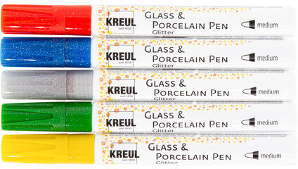 C. Kreul Porzellan- u. Glasmalstifte "Glitter", 5 Stifte