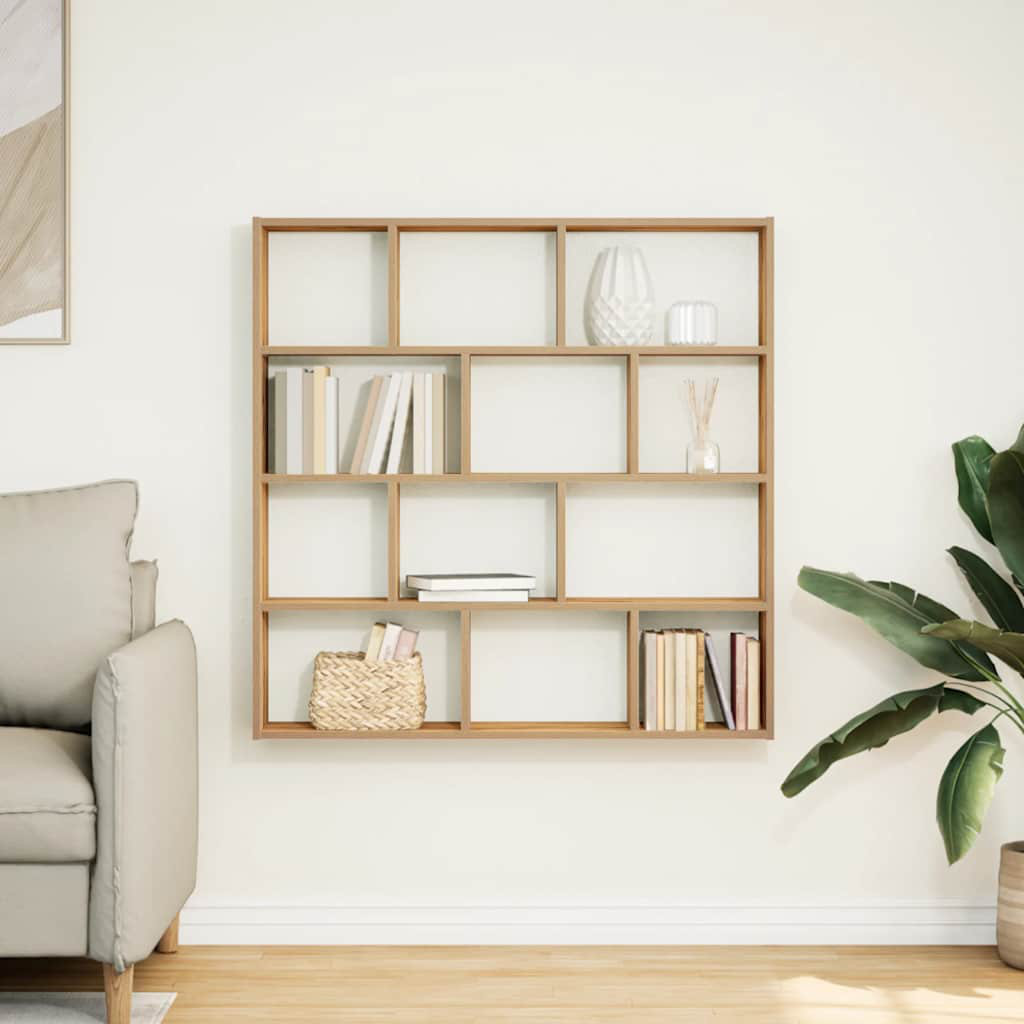 DEvidaxl 4-9 Cube Shelf Artisan oak 100cm H X 100cm W X 18cm D