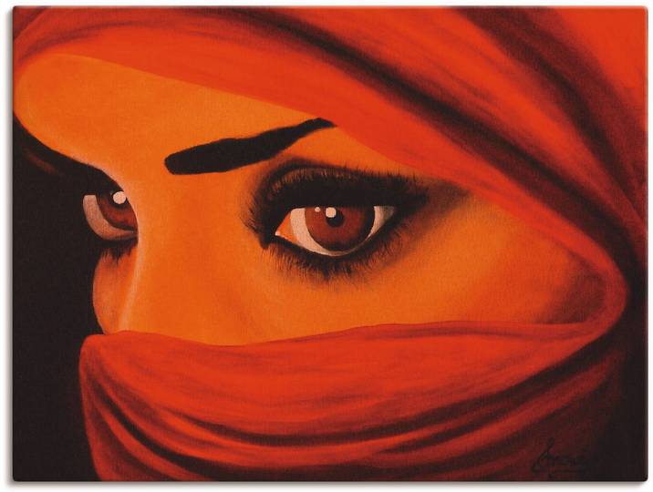 Wandbild ARTLAND Tuareg-Die von Gott Verlassene , rot (farbe bild(er): rot), B:40cm H:30cm, Bilder, Wandbild, als Leinwandbild, Poster in verschied. Grössen