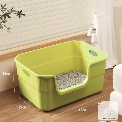 Inspire Curations Extra Large Anti Splash Cat Litter Box With High Sides green 50cm