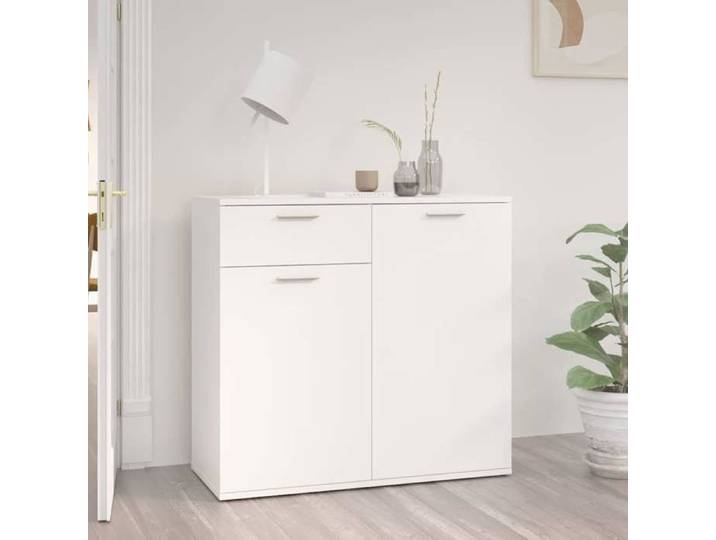 Blanc Buffet blanc 80x36x75 cm bois d'ingénierie - Meuble Rangement LV32923
