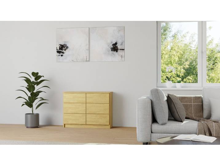 Stylishes Sideboard Eiche Natur geölt