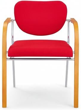 Forward Home Collection 2 Piece Mid-Century Modern Upholstered Accent Armchair with Bentwood Arms & Chrome Frame - Ergonomic Dining & Office Desk Chair