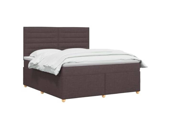 vidaXL Boxspringbett mit Matratze Dunkelbraun 140 x 200 cm Stoff Individuelle Höhe für maßgeschneiderten Komfort. Fix und langlebig für eine lange Nutzung
