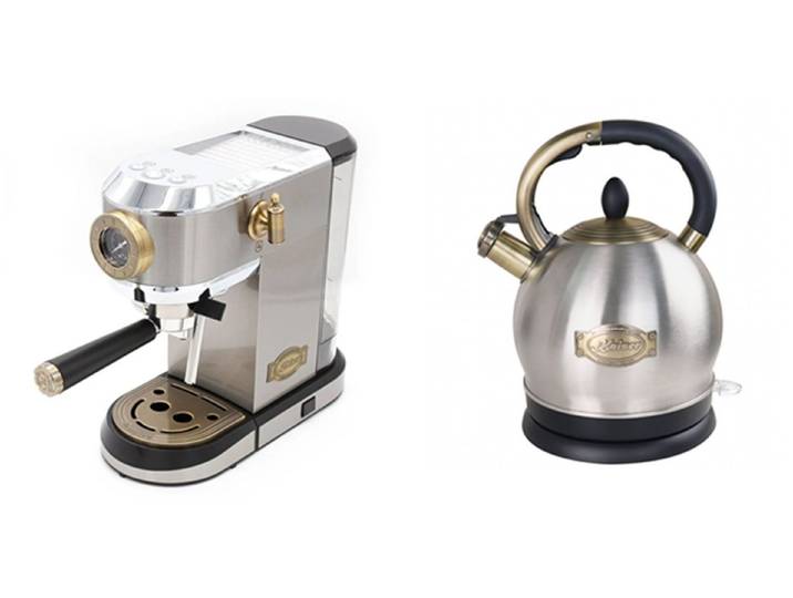 Kaiser Küchengeräte Wasserkocher Kontroll LED 2L WK 2000 R+KA 2001 R Kaffeemaschine,19 bar, Retro Wasserkocher Kontroll LED 2L +Kaffeemaschine,19 bar