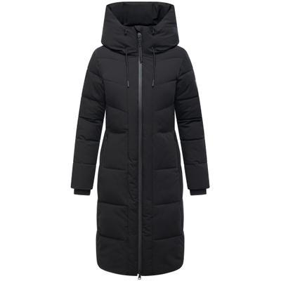 Steppmantel NAVAHOO "Schokokuss XIV", Damen, Gr. L (40), schwarz, Obermaterial: 92% Nylon, 8% Elasthan. Innenfutter: 100% Polyester. Wattierung: 100% Polyester. Ärmelfutter: 100% Polyester, tailliert knieumspielend, hoch geschlossener Ausschnitt,...