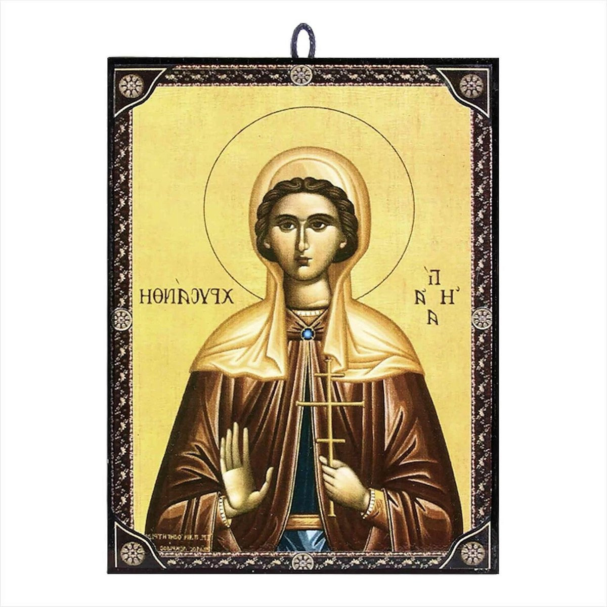 Houten Icoon Byzantijnse Stijl Religieuze Decoratie Multicolor 97 x 135 cm