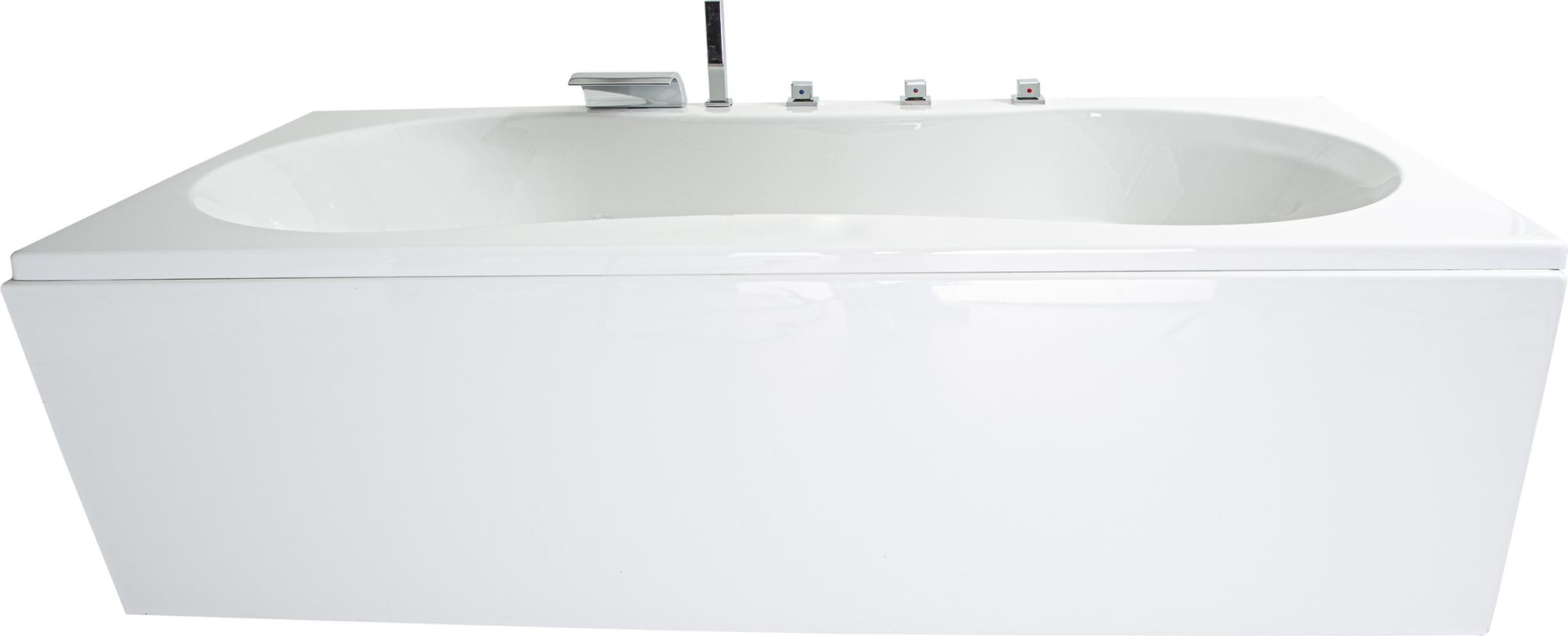 Basera Badewanne Palma 190 x 90 cm mit Wasserfall, LED-Ambiente und Kopfstützen